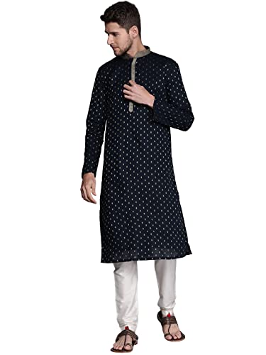 Image of Manyavar Men's Solid Full Sleeves Kurta Set (2pcs)
