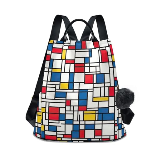 Sac à dos géométrique femme pour sorties et travail avec multi-poches