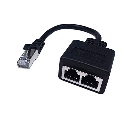 RJ45ネットワークスプリッタアダプタケーブル 1オスから2メスLANポート RJ45ネットワークスプリッタアダプタケーブル 1オスから2メスLAN