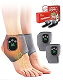 Foot Renew Triple Massager, Device Massager for Neuropathy, 3 in 1 Ankle Heat Wrap Wireless Portable with 3 Vibration Mode, 5 Heat Leavel for Relax Feet (2PCS)