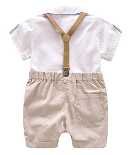Egelexy Toddler Baby Boys Gentleman Outfits Short Sleeve T-Shirt+Bib Pants+Bow Tie 11Pcs #TOP1