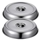 TOYANDONA Cubierta Redonda para Alimentos De Acero Inoxidable 24 Cm, Campana Protectora para Carne, Resistente y Fácil De Limpiar, Adecuado para Barbacoas y Picnics, Paquete De 2 Unidades