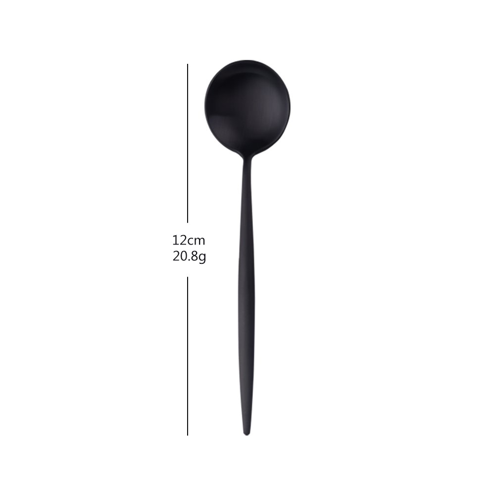 Cucharas de té de Acero Inoxidable Negro Cucharillas de café pequeñas, Longitud 12 cm / 4.7 Inch Mini Cucharas Postre 10 Piezas Cucharilla pequeña negra