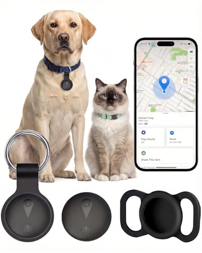 GPS Tracker for Dogs, Smart Dog Tracker with Real-Time Location, for Android and iPhone No Monthly Fee & No SIM Card- Pet Location Tracker with Holder, IP68 Waterproof, Indoor & Outdoor Pet Safety Use