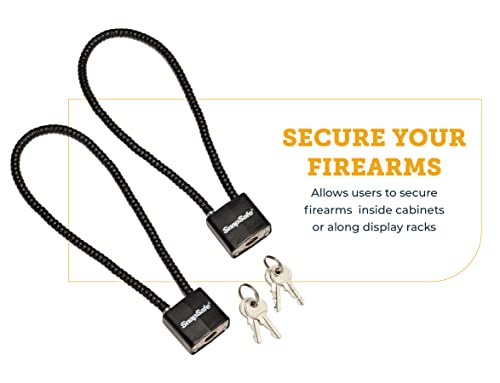 Snapsafe Cable Padlocks, 2 Pack 75281 - Pvc Coated Steel Cable Lock With 4 Keys - Secure Multiple Firearms, Handguns, Rifles, Or Shotguns Through The Receiver And/Or Magwell #TOP1