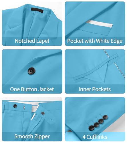 Mens Suits 2 Piece Slim Fit Suits for Men Wedding Prom Suit Elegant Solid Formal Business Blazer Jacket Pants Set3