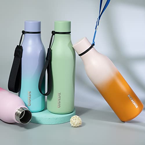 Image of BJPKPK Insulated Water Bottles, 18 oz Stainless Steel Metal Water Bottle with Strap, BPA Free Leak Proof Jugs, Mugs, Flasks, Reusable Thermal Flasks for Sports & Travel, Coral
