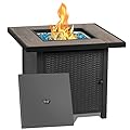 BALI OUTDOORS Gas Fit Propane Firepits Table, 30 Inch Gas Fire Pits Outdoors, Square Fire Table w/Fire Glass, 50,000 BTU