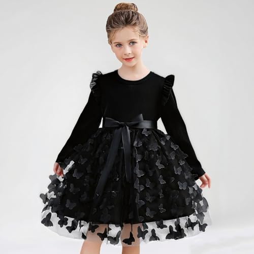 Image of Toddler Little Girls Casual Dresses Short Sleeve Crew Neck Graphic Cartoon Dress for 2-8 Years