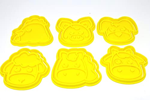 PlasticJewels - Ausstecherformen Set mit 6 Bauernhoftieren (Hund, Pferd, Kuh, Henne, Schaf und Schwein) – Bild 6
