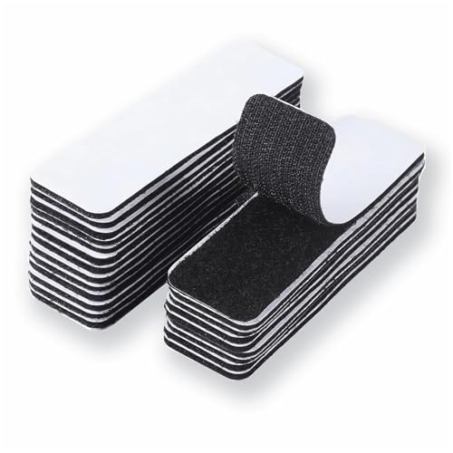 10 Pcs Double Sided Sticky Pads,Heavy Duty Velcro Tape Self Adhesive,Strong Mounting Waterproof Rectangle Hook and Loop Tape,Adhesive Strips for Indoor & Outdoor Hanging or Organizing Items(Black)
