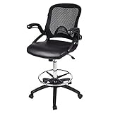 ARTETHYS Drafting Chair with Flip-up Armrests, Tall Office Chair Adjustable Height, Standing Desk Ch
