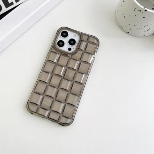 Coque antichoc iPhone 12 Pro Max motif tissé dos mat transparent noir