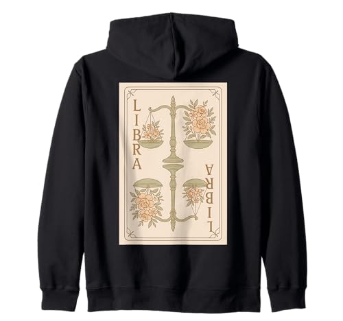 Boho Libra Signo Del Zodiaco Equilibrio Floral Arte Estético Sudadera con Capucha