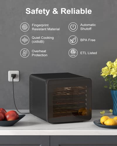 Crownful Food Dehydrator Machine, 7 Stainless Steel Trays, Dryer For Jerky, Vegetable, Fruit, Meat, Dog Treats, Herbs, And Yogurt, Equipped Safety Over-Heat Protection, Digital Timer And Temperature Control, Etl Listed, 30+ Free Online Recipes, Black #TOP3