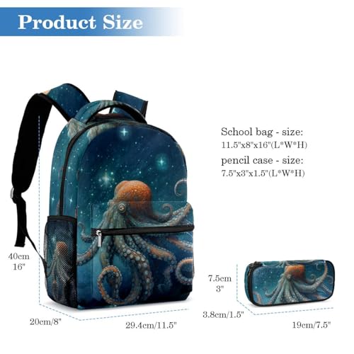 Sac à dos Blue Ocean Creature résistant pour alléger les écoliers