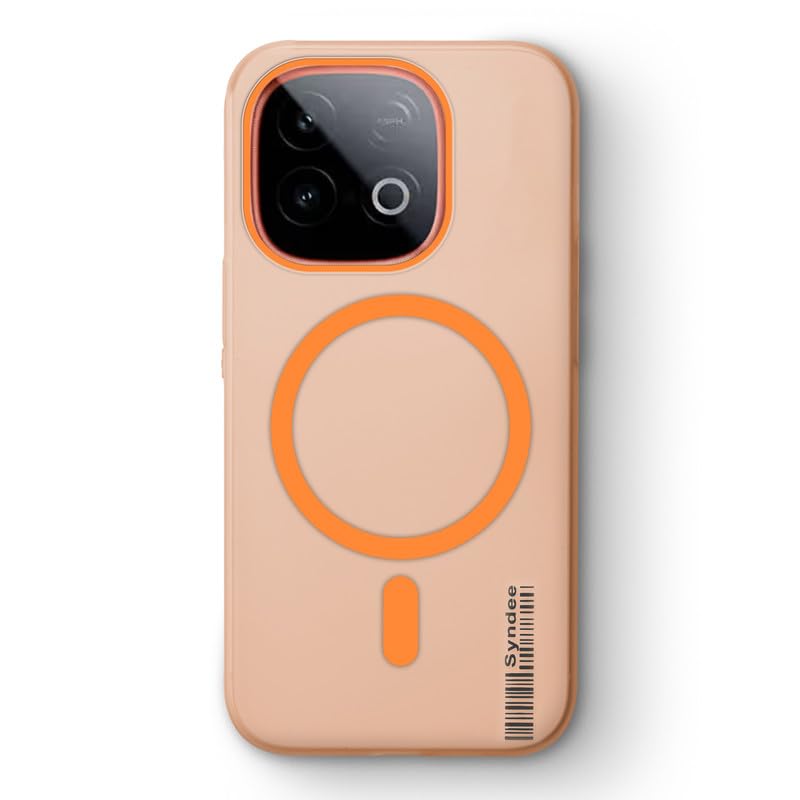 Image of Mr. Case Back Cover for iQOO Neo 10 5G Sleek Frosted Translucent Back Only Compatible with Wireless Magnetic Accessories | Anti-Scratch Shockproof Phone Case - Orange