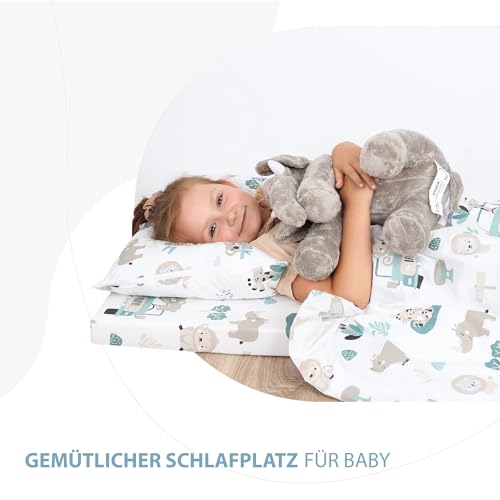Kinderbettwäsche Baby Bettwäsche 90x120 cm aus Baumwolle - Kinder Set von Duvet Cover 90 x 120 und Kissenbezug 40x60 cm Junge und mädchen babybettwäsche bettbezug für Kleinkind Oeko-Tex