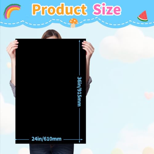 Image of Black Poster Board Paper, 24 inchx36 inch Poster Sheets, 30 Sheets | Large Size, 250GSM /92LB Heavy-Weight, Blank Poster Paper Bulk for Projects, Presentations, Displays, Signs, Crafts
