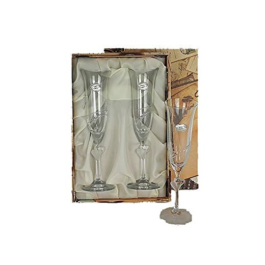 EDIS Set/Juego DE 2 Copas Novios Modelo Amour Corazon TALLADAS, PERSONALIZAMOS con Nombre Y Fecha