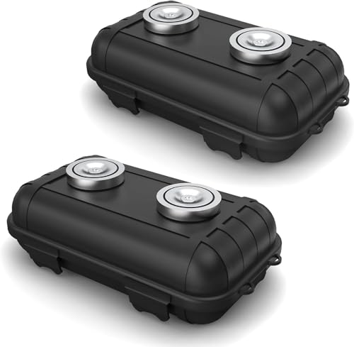 Magnetic Key Box Magnetic Key Holder Under Car Hide a Key Magnetic Car Waterproof Key Holder Hider Key Case for Outside Travel Hide a Key Box for Cars SUV Truck - Black (Black 2 Magnets 2Pack)
