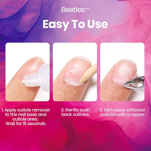 Image of Beetles Pro Cuticle Remover - 40ml Each, Fast Drying Cuticle Remover Softener Liquid Gently Removes Dead Skin & Overgrown Cuticles for Nail Technicians, Professional Salon Manicure