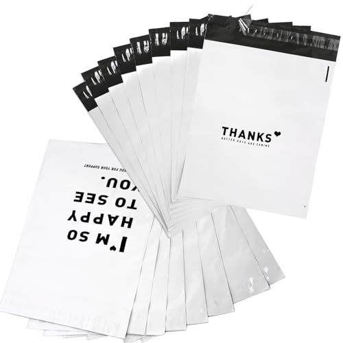 SWIHELP Sacchetti per Spedizione in Plastica 200 Pezzi, 32X45 cm / 12,6"X17,7" Sacchetti per Imballaggio in Plastica Polistirolo Con Striscia Adesiva Autosigillante