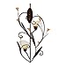 Zingz & Thingz Beauty in The Petals Collection Floral Lily Tealight Candle Wall Sconce, 15x7.5x3.5, Amber Lilies