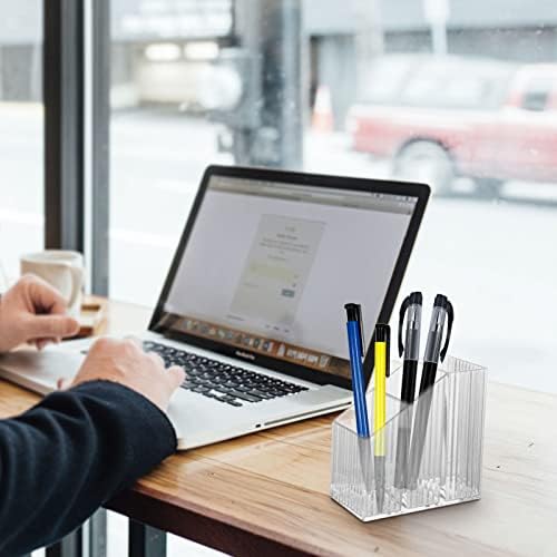 3 Pack Lolalet Acrylic Pen Holder, 3 Slot Makeup Brush Holder Storage Organiser Clear Plastic Dressing Table Organiser for Bathroom Cabinet Vanity Desk Brushes Eyeliners Lip Glosses Eyebrow Pencils