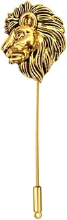 Mahi Gold Plated Vintage Lion-Shaped Wedding Brooch/Lapel Pin for Mens (BP1101152G)