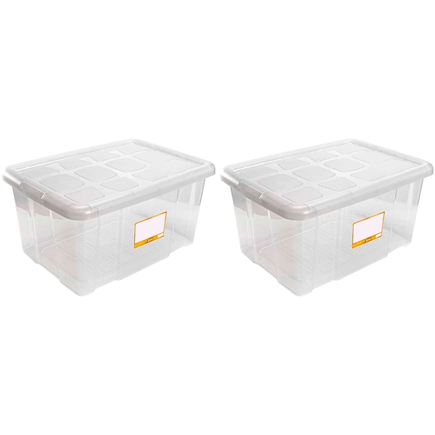Acan Tradineur - Confezione da 2 scatole di immagazzinaggio – Realizzato in plastica – Contenitore per giocattoli, libri, vestiti, coperte, n. 18 (Transp.) 45 x 61,5 x 29,7 cm - 60 litri