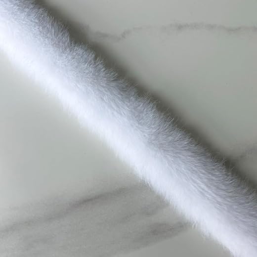 WANYI Kunstfellband 1cm Breit Plüsch Kunstfell zum Basteln Borten und Bänder zum Nähen Meterware Kunstfell Borte Dekoband für DIY Handwerk Kleidung(Weiß)