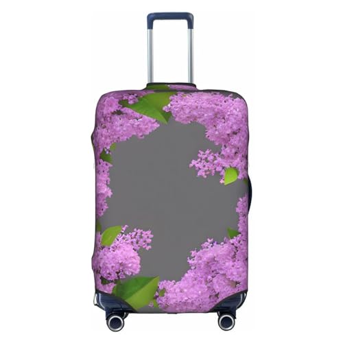 Framing Lilac Flowers In Blossom Print Personalized Travel Luggage Cover With Zipper, Elastic Luggage Cover,For Daily Use