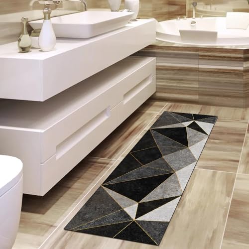 Alfombra de pasillo negra de 70x180 cm ideal para dar la bienvenida en casa 4