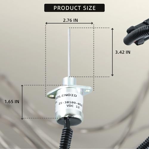 25-38109-05Z Fuel Shut Off Solenoid 1503ES-12A5SUC9SCC28 SA-5019 SA-4668-S Replacement for Kubota Engine V2203-DI Carrier Vector 1800 1800MT Stop Solenoid 12VDC by KD KISONIED - Image 5