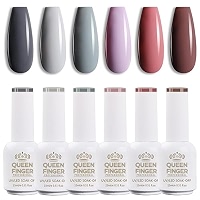 Buy QUEENFINGER Gel Nail Polish Set - 6 Colors Nude Pink White