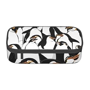 ZHYGZWWG Cute Baby Penguins Sketch Stylish And Beautiful Pencil Box, Suitable For School, Office And Travel-Multi-Compartment Pen, Pencil And Stationery Container