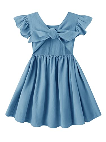 Dutebare Toddler Girls Ruffle Backless Dress
