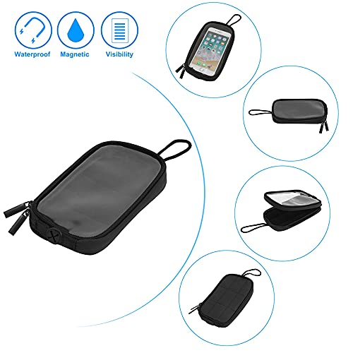 X Autohaux Universal 7'' Magnetic Tank Bag With Headphone Hole Pu Leather Waterproof Motorbike Saddlebag For Motorcycle #TOP3