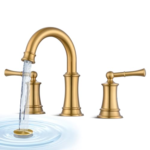 Brushed Gold Bathroom Faucet 8 Inch