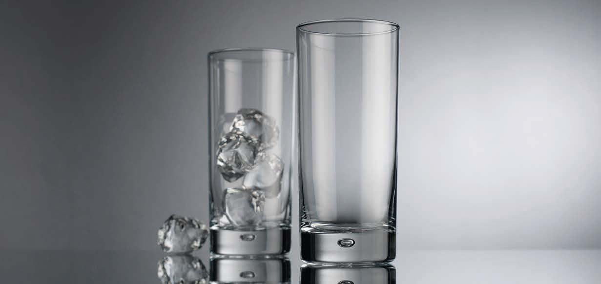 Highball-Trinkgläser, 6 Stück, 480 ml, mit Luftblase im Boden, transparent