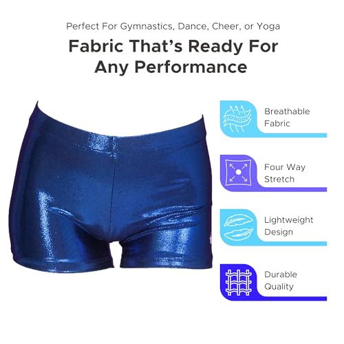 Destira Meninas Shorts De Ginástica Mystique, Esportivos Para Dança E Queda Livre, Azul-Marinho - In