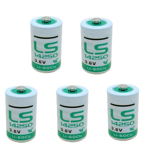 YICUAA�i5����j LS14250 1/2AA 3.6V 1200mAh �����p�d�r �������[�^�[ �d�C���[�^�[ �K�X�p�d�r,�AER14250 1/2 AA LS14250 �ƌ݊�������