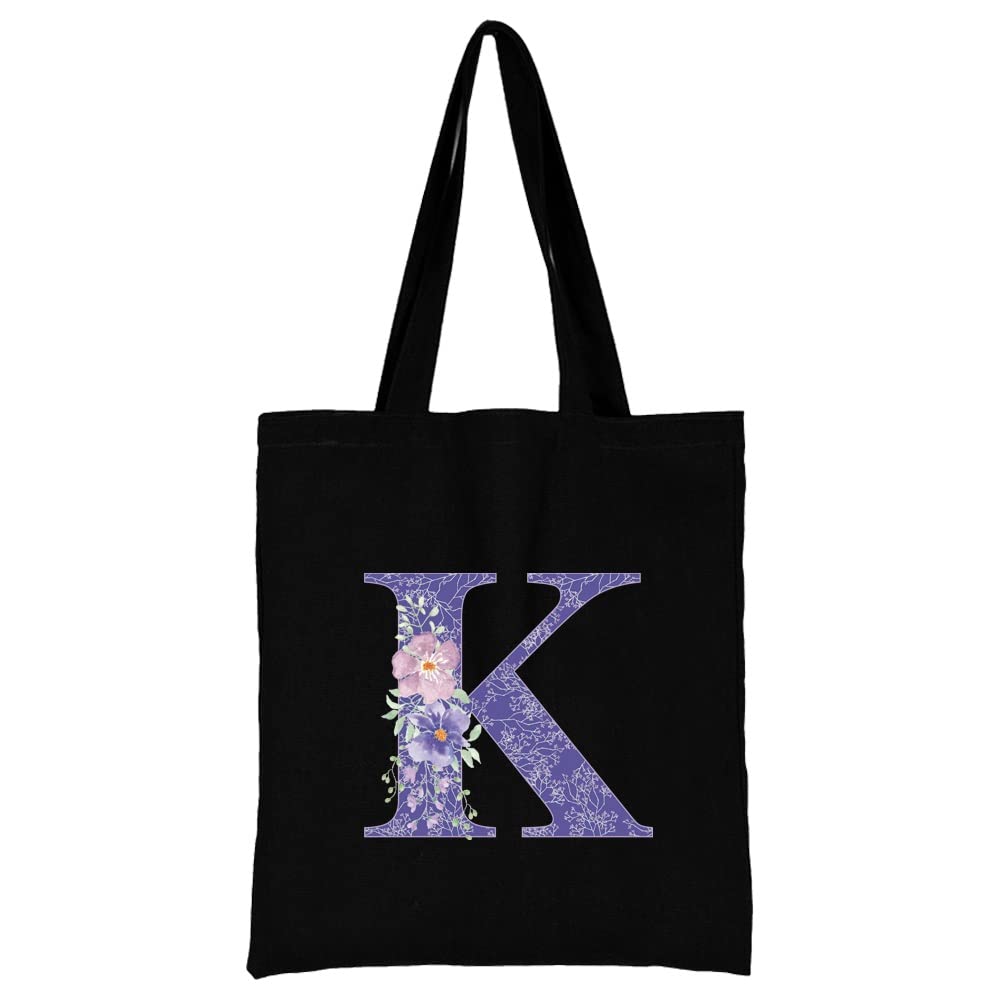 26 Letter Printed Canvas reusable grocery bags, Foldable Casual Travel HandBag, Shoulder Beach Tote Bags, Shopper bag eco friendly super strong washable Storage bags Shopping bag Canvas bag for Women