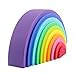 Giocattolo impilabile Arcobaleno in Silicone Impilatore Arcobaleno in Legno annidamento Giocattolo impilabile Arcobaleno in 12 Colori Giocattoli in Silicone per Bambini per 2 3 4 5 Anni