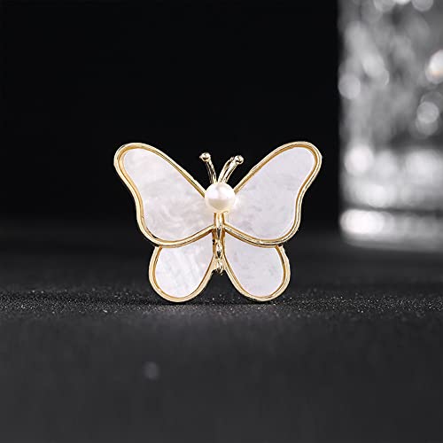 Image of GBAHFY Butterfly Pearl Brooch Gold Elegant Bridal Vintage Style Pins Wedding Banquet Anniversary Brooch for Women