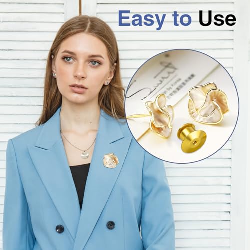 image for Ckepvo 100PCS Locking Pin Backs - Metal Secure Clasps with Tool-Free S