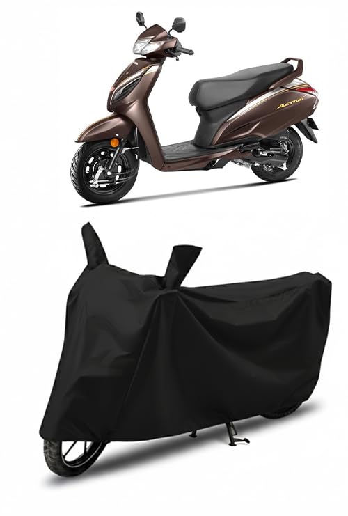 Image of DRAKOWISH Waterproof Scooty Cover for Honda Activa 6G | All Weather Protection from Rain, Dust, UV Rays & Scratches with Mirror Pockets & Buckle Belt | Activa 6G Scooty Cover