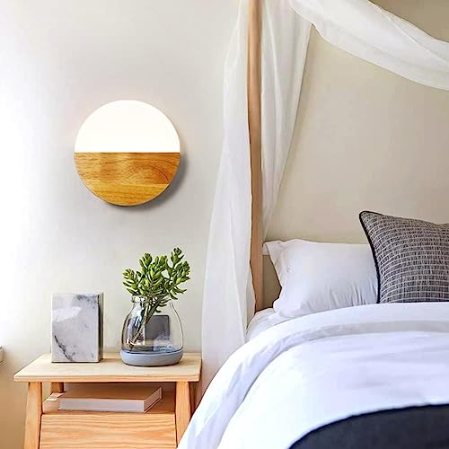 Lámpara de pared de madera de granja con aplique de pared minimalista rectangular LED 2