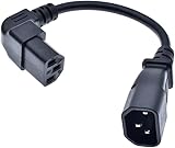 C14 to Angled C13 Power Cords – 1ft/30cm, Up Angle, 10A/250V, 18/3 AWG, IEC 60320 C14 to Up Angled C13 Power Extension Cord (C14 to Up C13,1ft)